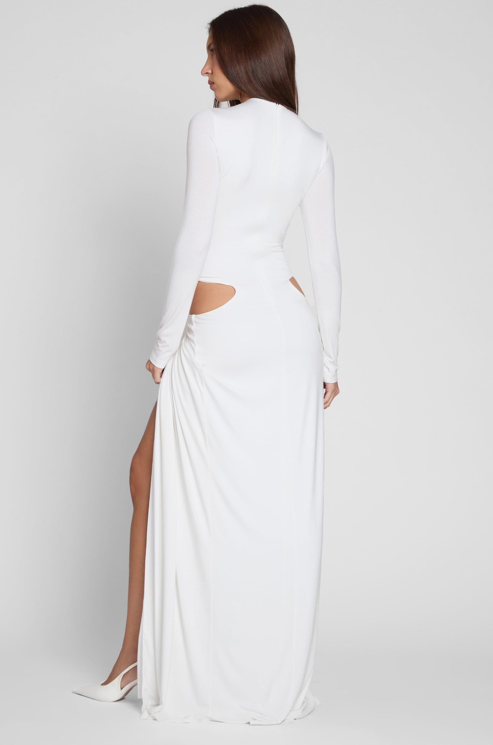 Vacanza Drape Gown - White