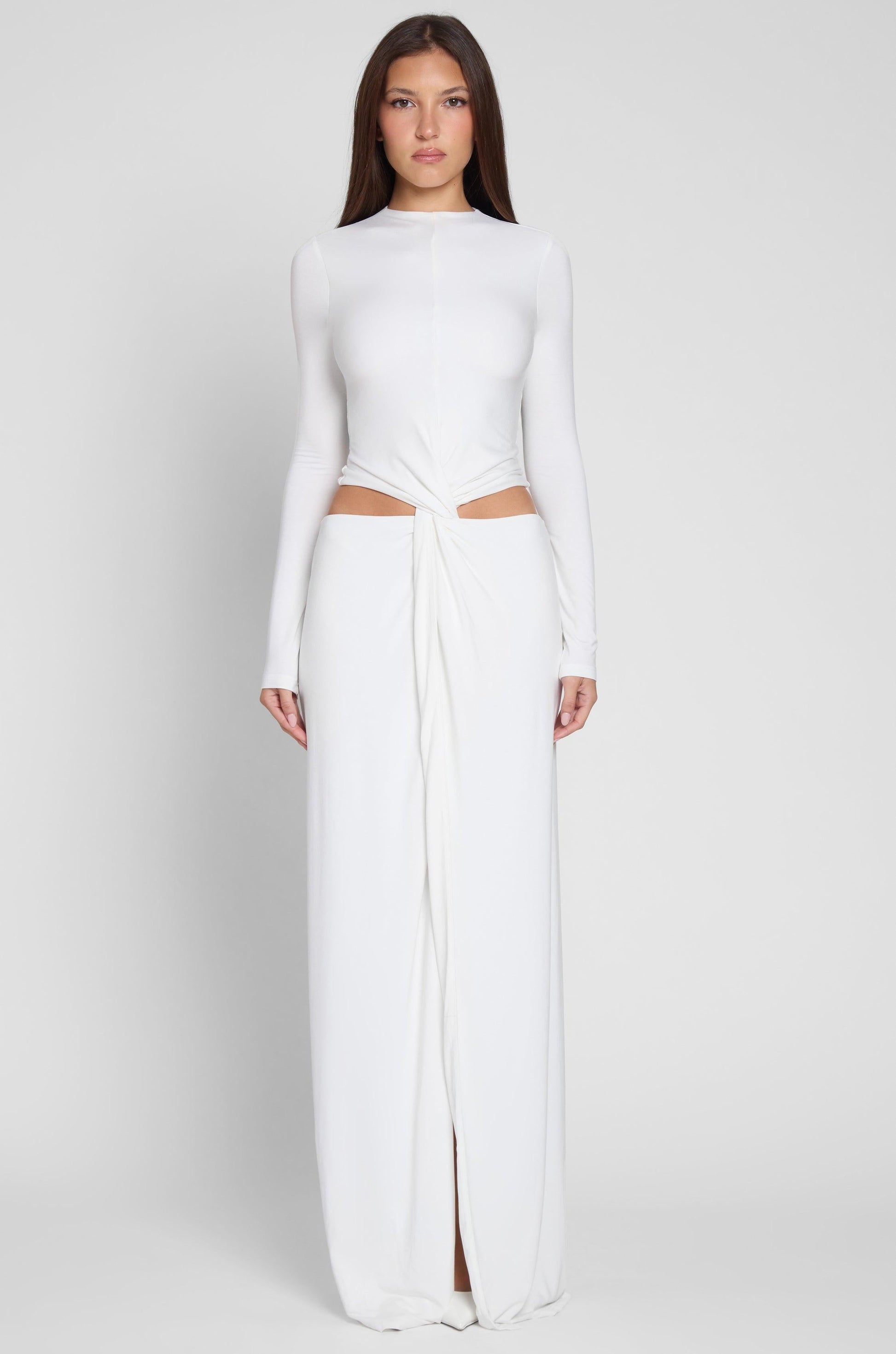 Vacanza Drape Gown - White