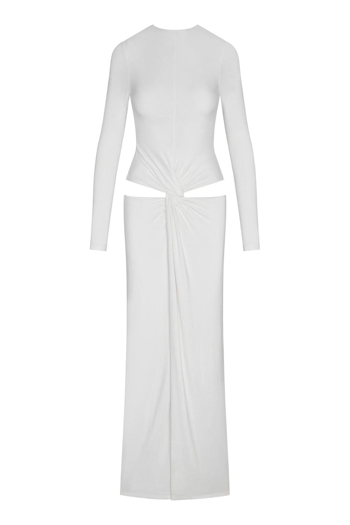 Vacanza Drape Gown - White
