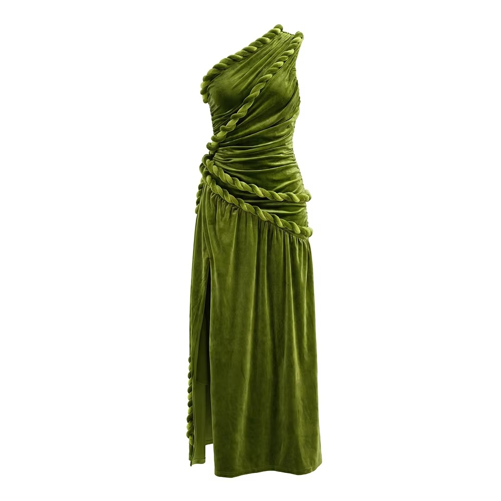 Agrippa One Shoulder Split Maxi Dress