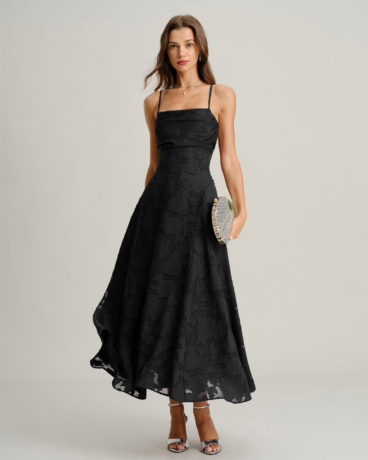 Midnight Jacquard Maxi Dress