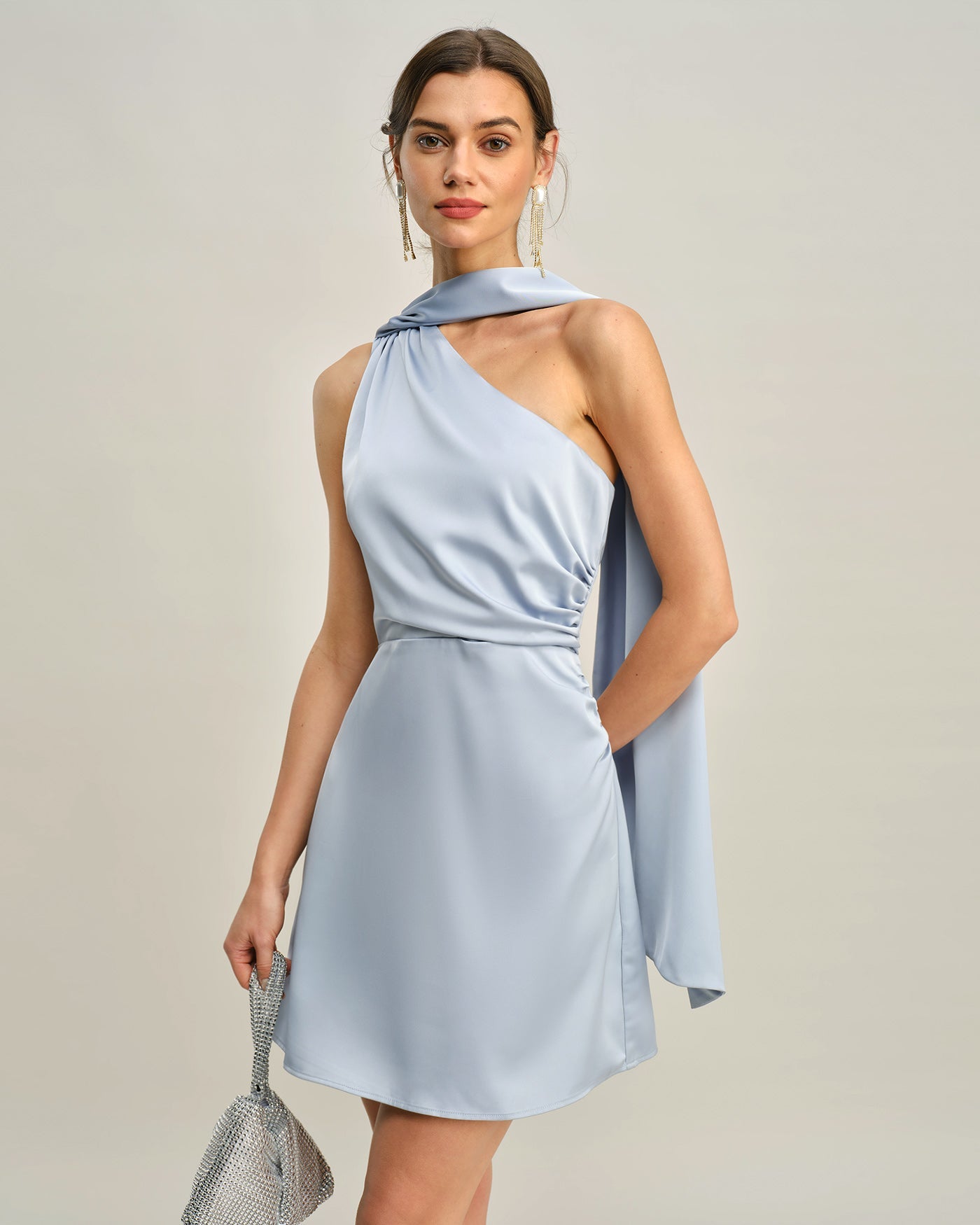 Azure Muse One-Shoulder Mini